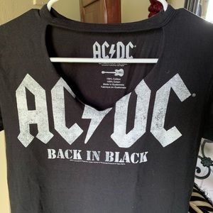 AC/DC cut v-neck tee